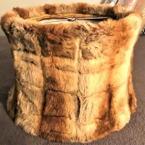 Hand Sewn - Soft Lined - Faux Fur - Upholstered - Lamp Shade